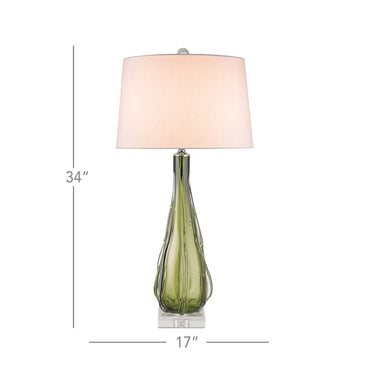 Currey & Company 6674 Zephyr Table Lamp in Green/Clear 3