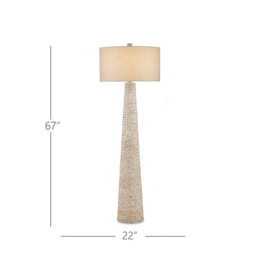 Currey & Company 67.25" Birdsong Water Hyacinth Floor Lamp 12