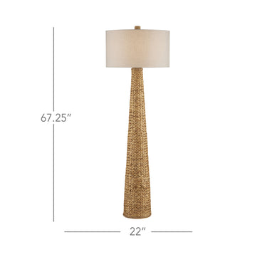 Currey & Company 67.25" Birdsong Water Hyacinth Floor Lamp 5
