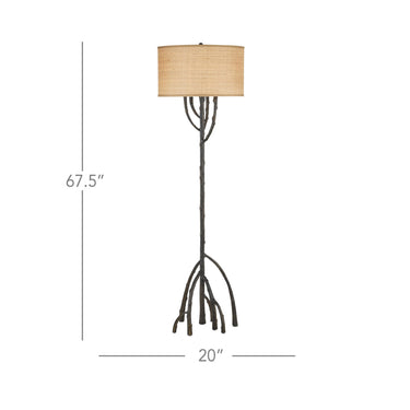 Currey & Company 67.5" Mangrove Bronze Floor Lamp 6