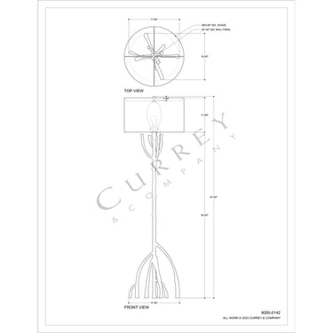Currey & Company 67.5" Mangrove Bronze Floor Lamp 7