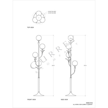 Currey & Company 67.75" Rossville 4-Light Floor Lamp 6