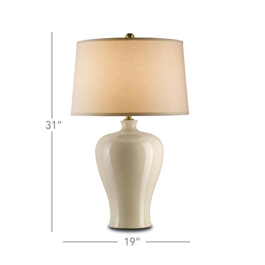 Currey & Company 6822 Blaise Table Lamp in Cream Crackle 3
