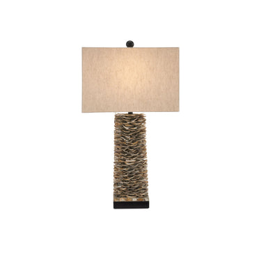 Currey & Company 6862 Villamare Table Lamp in Natural/Satin Black 3
