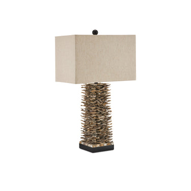 Currey & Company 6862 Villamare Table Lamp in Natural/Satin Black 4