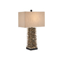 Currey & Company 6862 Villamare Table Lamp in Natural/Satin Black 1