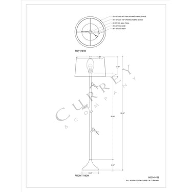Currey & Company 69.5" Piaf Floor Lamp 12