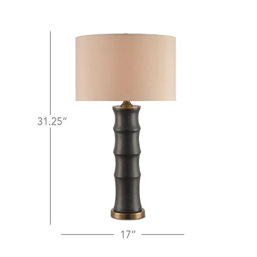Currey & Company 6955 Roark Table Lamp in Matte Black/Antique Brass 3