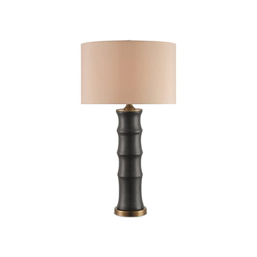 Currey & Company 6955 Roark Table Lamp in Matte Black/Antique Brass 1