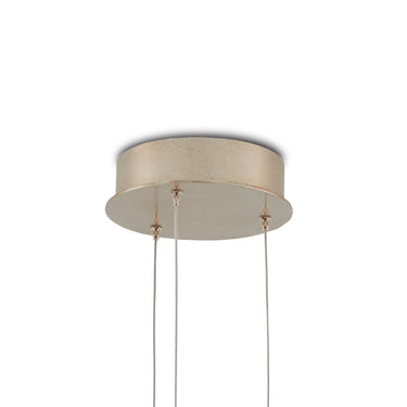 Currey & Company 7.5" Posh Round 3-Light 3-D Printed Porcelain Pendant 4