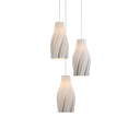 Currey & Company 7.5" Posh Round 3-Light 3-D Printed Porcelain Pendant 