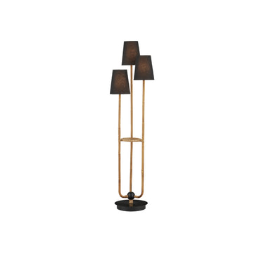 Currey & Company 70.5" Triptych Rattan Floor Lamp 4
