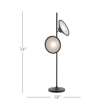 Currey & Company 8000-0018 Bulat 2 Light Floor Lamp in Antique Black/White Opaque 3