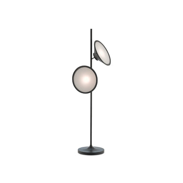 Currey & Company 8000-0018 Bulat 2 Light Floor Lamp in Antique Black/White Opaque 1