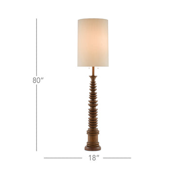 Currey & Company 8000-0034 Malayan 2 Light Floor Lamp in Natural 6