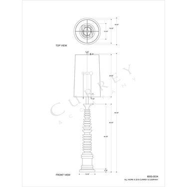 Currey & Company 8000-0034 Malayan 2 Light Floor Lamp in Natural 7