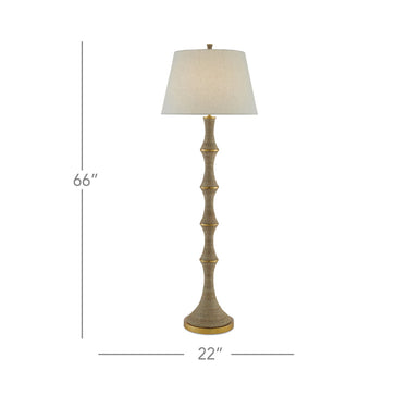 Currey & Company 8000-0039 Bourgeon 1 Light Floor Lamp in Natural/Dark Contemporary Gold Leaf 5