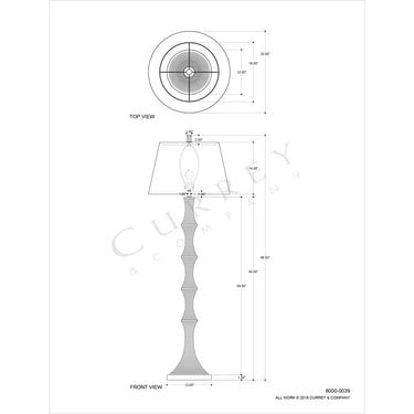 Currey & Company 8000-0039 Bourgeon 1 Light Floor Lamp in Natural/Dark Contemporary Gold Leaf 6