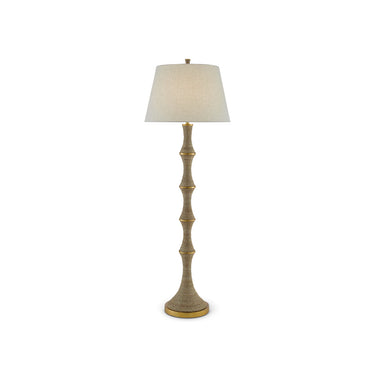 Currey & Company 8000-0039 Bourgeon 1 Light Floor Lamp in Natural/Dark Contemporary Gold Leaf 1