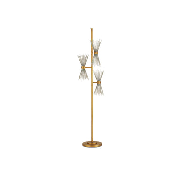 Currey & Company 8000-0046 Novatude 6 Light Floor Lamp in Antique Gold Leaf/Contemporary Silver Leaf 3