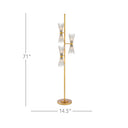 Currey & Company 8000-0046 Novatude 6 Light Floor Lamp in Antique Gold Leaf/Contemporary Silver Leaf 5