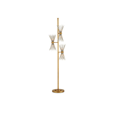 Currey & Company 8000-0046 Novatude 6 Light Floor Lamp in Antique Gold Leaf/Contemporary Silver Leaf 1
