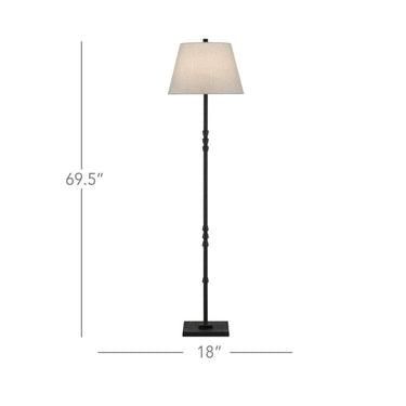 Currey & Company 8000-0049 Lohn 1 Light Floor Lamp in Mole Black 4