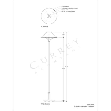 Currey & Company 8000-0050 Maarla 1 Light Floor Lamp in Polished Brass 6