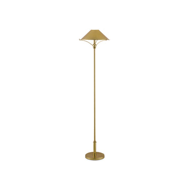 Currey & Company 8000-0050 Maarla 1 Light Floor Lamp in Polished Brass 1