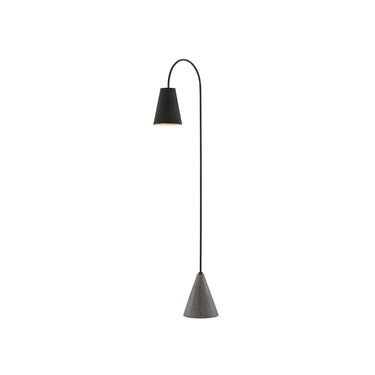 Currey & Company 8000-0070 Lotz 1 Light Floor Lamp in Black Iron/Silver Leaf/Polished Concrete 3