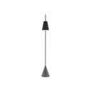 Currey & Company 8000-0070 Lotz 1 Light Floor Lamp in Black Iron/Silver Leaf/Polished Concrete 4