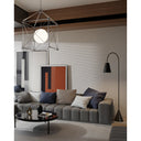 Currey & Company 8000-0070 Lotz 1 Light Floor Lamp in Black Iron/Silver Leaf/Polished Concrete 5