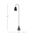 Currey & Company 8000-0070 Lotz 1 Light Floor Lamp in Black Iron/Silver Leaf/Polished Concrete 6
