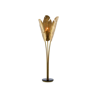 Currey & Company 8000-0071 Tropical 3 Light Floor Lamp in Vintage Brass/Black 3