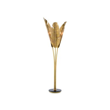 Currey & Company 8000-0071 Tropical 3 Light Floor Lamp in Vintage Brass/Black 1