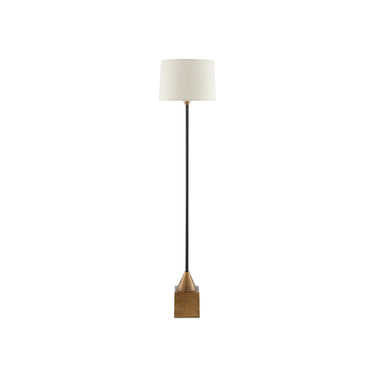 Currey & Company 8000-0073 Keeler 1 Light Floor Lamp in Antique Brass/Black 3