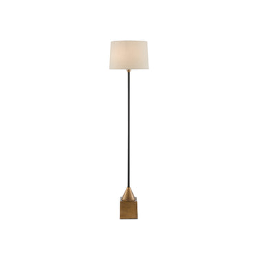 Currey & Company 8000-0073 Keeler 1 Light Floor Lamp in Antique Brass/Black 1
