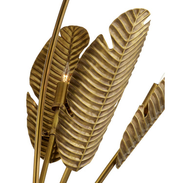 Currey & Company 8000-0075 Tropical Grande 9 Light Floor Lamp in Vintage Brass/Black 2