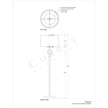 Currey & Company 8000-0077 Germaine Floor Lamp in Antique Brass 6