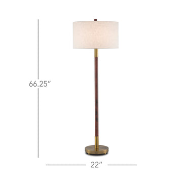 Currey & Company 8000-0081 Bravo 1 Light Floor Lamp in Gray Salt/Antique Brass 5