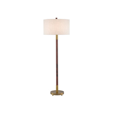 Currey & Company 8000-0081 Bravo 1 Light Floor Lamp in Gray Salt/Antique Brass 1