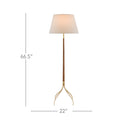 Currey & Company 8000-0087 Circus 1 Light Floor Lamp in Natural/Wood/Brushed Brass 4
