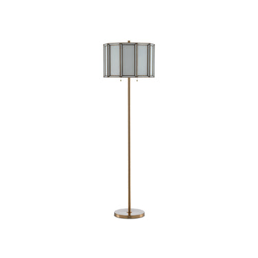 Currey & Company 8000-0090 Daze Floor Lamp in Antique Brass/White 3