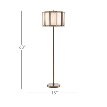 Currey & Company 8000-0090 Daze Floor Lamp in Antique Brass/White 4