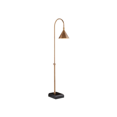 Currey & Company 8000-0094 Vision 1 Light Floor Lamp in Vintage Brass/Black 3