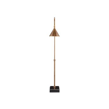 Currey & Company 8000-0094 Vision 1 Light Floor Lamp in Vintage Brass/Black 4