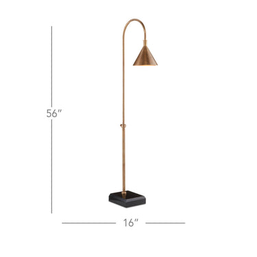 Currey & Company 8000-0094 Vision 1 Light Floor Lamp in Vintage Brass/Black 5