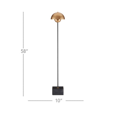 Currey & Company 8000-0095 La Rue 1 Light Floor Lamp in Brushed Brass/Black 4