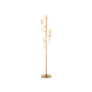Currey & Company 8000-0097 Farnsworth 6 Light Floor Lamp in Brass 3