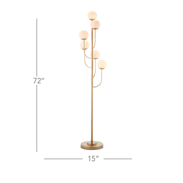 Currey & Company 8000-0097 Farnsworth 6 Light Floor Lamp in Brass 6